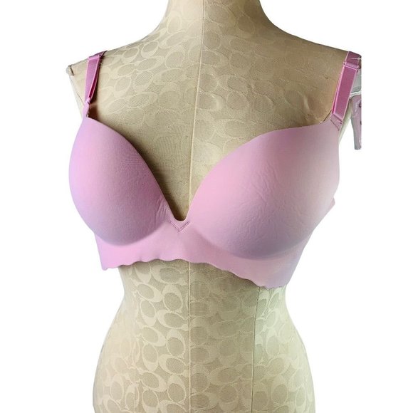38B Unbranded Black Wirefree Padded Pink Bra with Extender New - Picture 4 of 7
